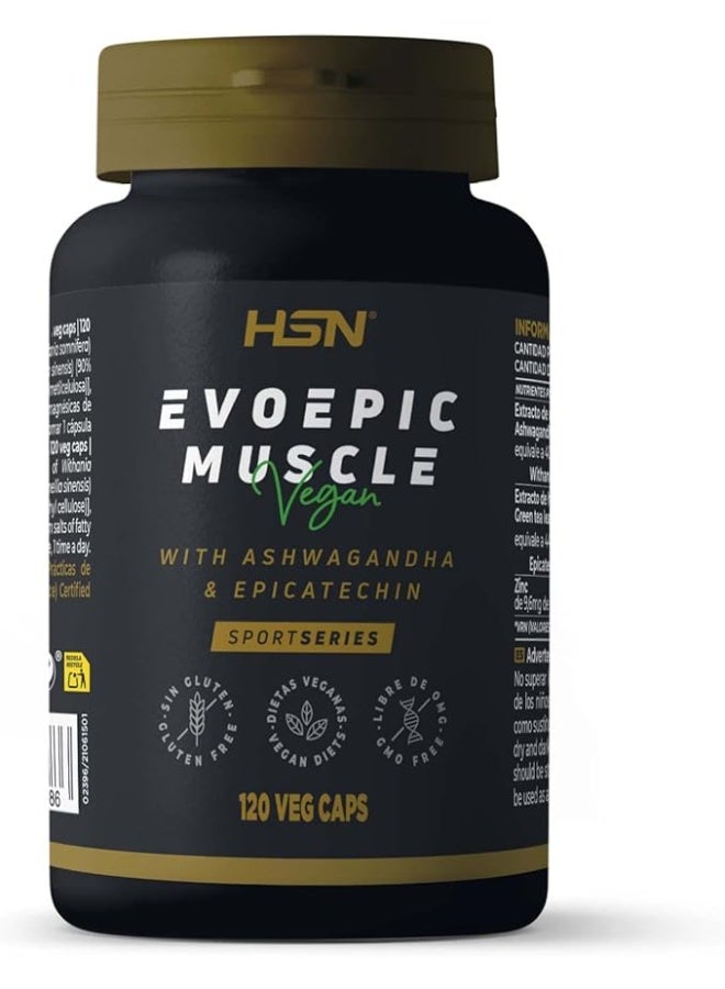 أتش أس أن إيفوبك ماسل - إبيكاتشين من إتش إس إن | ١٢٠ كبسولة نباتية - مثبط الميوستاتين - يساعد على زيادة الوزن وكتلة العضلات* | غير معدل وراثيًا، نباتي، خالٍ من الغلوتين - Image 1